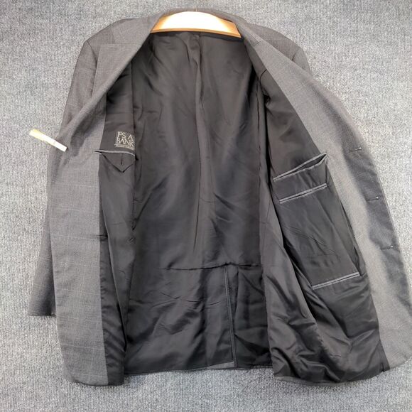 Jos. A. Bank Blazer Jacket Mens 3-Button Long Sleeve Gray Shoulder Pad - Picture 5 of 13